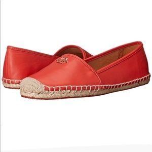 Coach Red Leather Espadrilles / Size 9.5